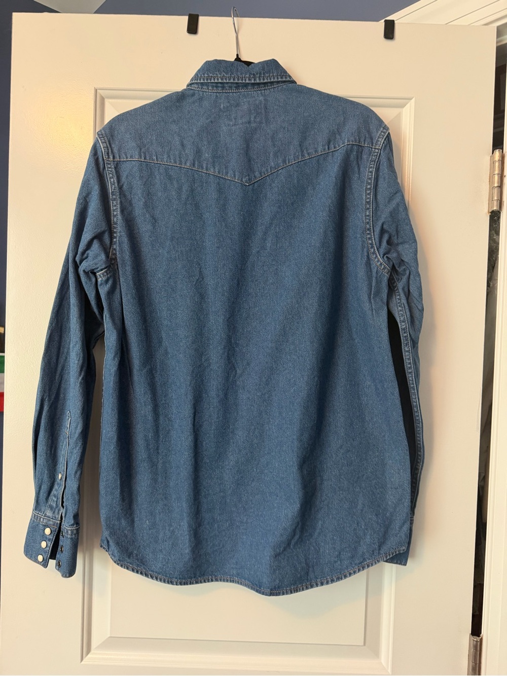 Wrangler Unisex Denim Western Shirt - Blue - Picture 4 of 4